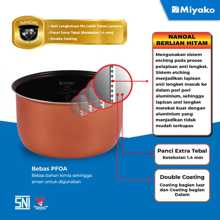 Miyako Rice Cooker 1.8L - MCM-586 BH 
